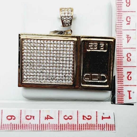 - "14K Gold Plated Cubic Zircon Pendant, EVBRS655 - Picture 7 of 11